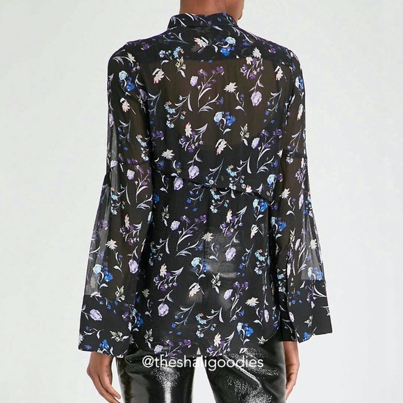 3.1 PHILLIP LIM Floral Silk Chiffon Shirt Top - Picture 2 of 10